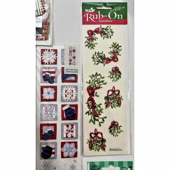 Christmas Stickers Rub Ons Die Cuts Buttons Snowman Winter Lot of 16 NEW - Picture 6 of 13